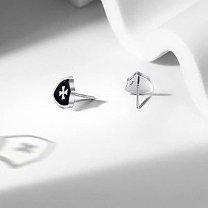 NEW 925 Sterling Silver Cross Earrings Knight Shield